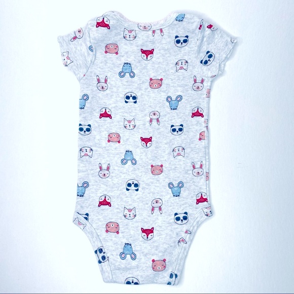 CARTERS animal face cotton bodysuit short sleeve 9M - Picture 2 of 5